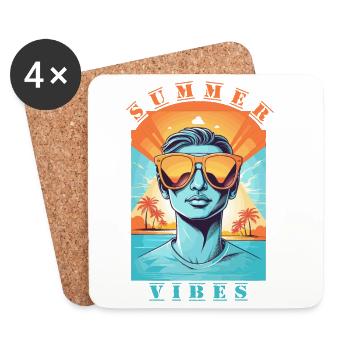 Cool hipsters - Coasters (set of 4) - white - Front