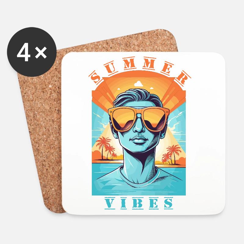 Coole Hipster - Untersetzer (4er-Set) - Weiß