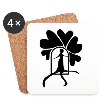 Step out black - Coasters (set of 4) - white - Front
