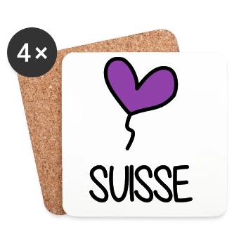 SWITZERLAND. COUNTRY - Coasters (set of 4) - white - Front