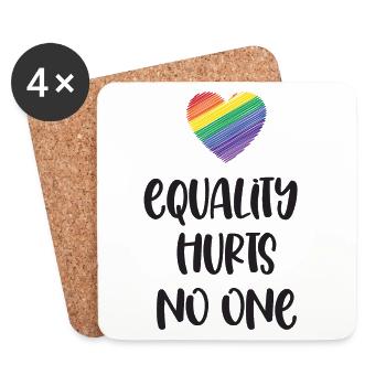 Mois de la fierté LGBT - L’égalité ne fait de mal à personne - Dessous de verre (lot de 4) - blanc - Devant