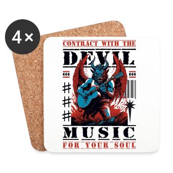 Musique rock diabolique - Dessous de verre (lot de 4) - blanc - Devant