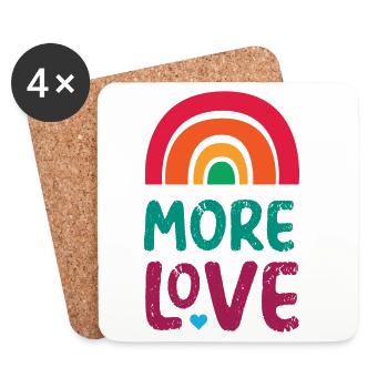 LGBTQ Pride Month - More Love - Coasters (set of 4) - white - Front