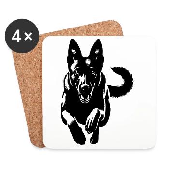 Malinois - Untersetzer (4er-Set) - Weiß - Vorne