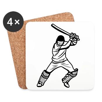 Cricketer - Dessous de verre (lot de 4) - blanc - Devant