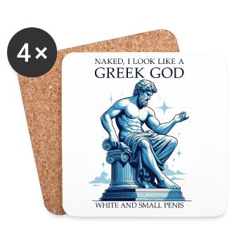 Drôle de dieu grec - Dessous de verre (lot de 4) - blanc - Devant