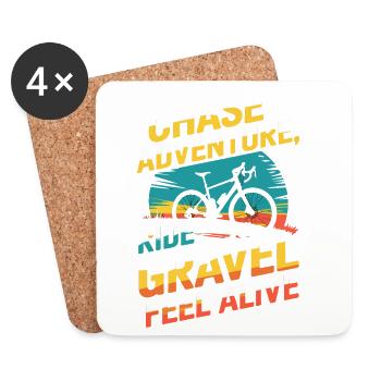 Chase Adventure Ride Gravel Feel Alive - Dessous de verre (lot de 4) - blanc - Devant