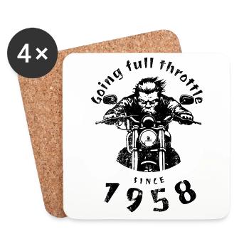 66. Geburtstag Going full throttle since 1958 - Untersetzer (4er-Set) - Weiß - Vorne