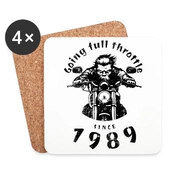 35. Geburtstag Going full throttle since 1989 - Untersetzer (4er-Set) - Weiß - Vorne