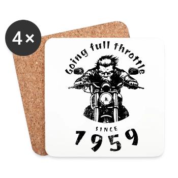65. Geburtstag Going full throttle since 1959 - Untersetzer (4er-Set) - Weiß - Vorne