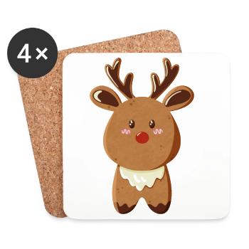 Rudolph, the red-nosed reindeer - Coasters (set of 4) - white - Front