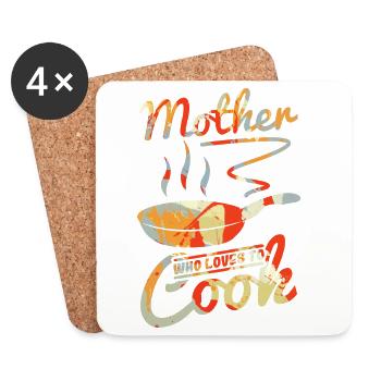 Mom Cook - Coasters (set of 4) - white - Front