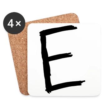 Buchstaben E - Untersetzer (4er-Set) - Weiß - Vorne