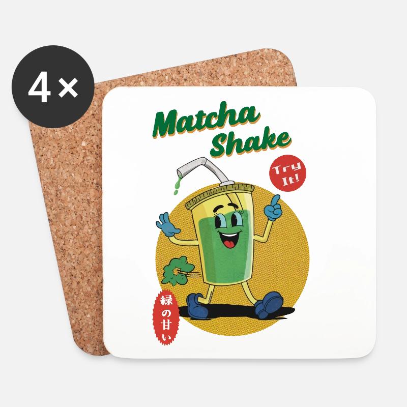 Matcha Shake - Try it! - Untersetzer (4er-Set) - Weiß