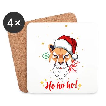 Tier Ho Ho Ho - Weihnachts- - Untersetzer (4er-Set) - Weiß - Vorne