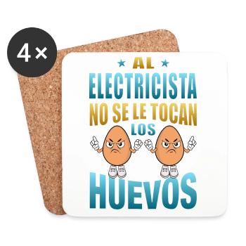 The electrician does not touch his balls - Coasters (set of 4) - white - Front