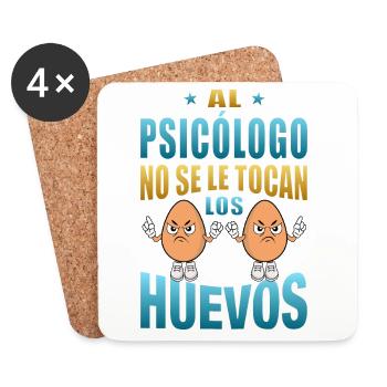 Le psychologue ne touche pas ses couilles - Dessous de verre (lot de 4) - blanc - Devant