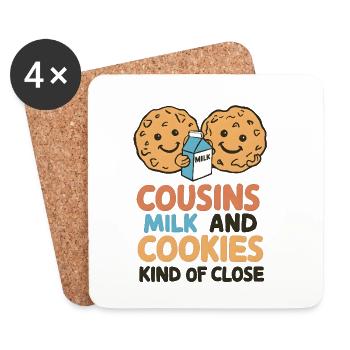 Milk and biscuits Cousins - Coasters (set of 4) - white - Front