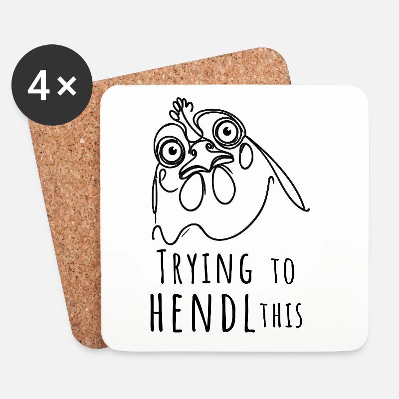 trying to hendl this hühnerliebe dialekt denglisch - Untersetzer (4er-Set) - Weiß
