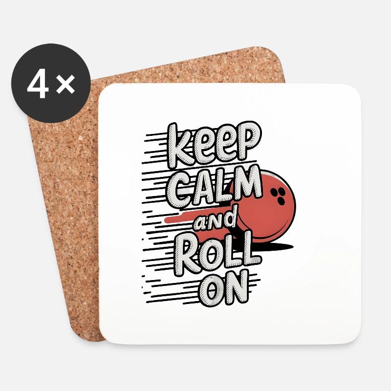 Keep Calm and Roll On - Untersetzer (4er-Set) - Weiß