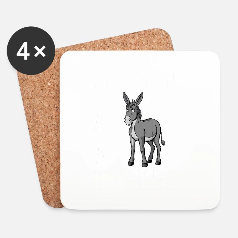 Stubborn as a Donkey - Untersetzer (4er-Set) - Weiß