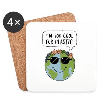 Too Cool for Plastic - Coasters (set of 4) - white - Front