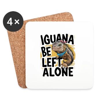 Iguana Be Left Alone - Coasters (set of 4) - white - Front