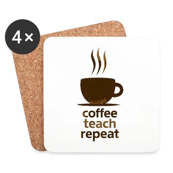 Coffee, Teach, Repeat - Coasters (set of 4) - white - Front