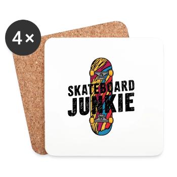 Skateboard Junkie - Untersetzer (4er-Set) - Weiß - Vorne