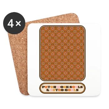 Patchwork Souls & Retro Goals – 70s Pattern - Untersetzer (4er-Set) - Weiß - Vorne