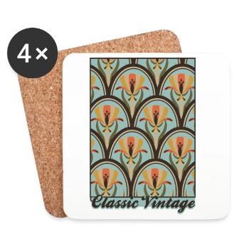 Classic Vintage – Art Nouveau Pattern - Coasters (set of 4) - white - Front