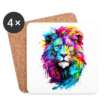 Painted Lion - Coasters (set of 4) - white - Front