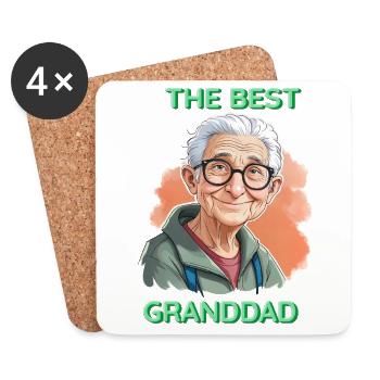 Der beste Großvater - Untersetzer (4er-Set) - Weiß - Vorne