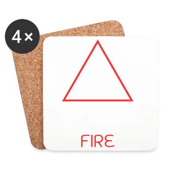 Feuer-Element - Untersetzer (4er-Set) - Weiß - Vorne