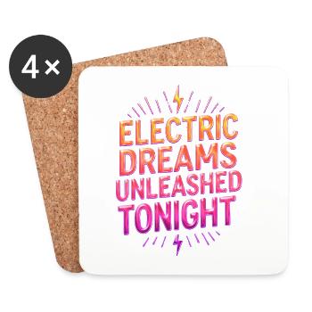 Elektrische Träume - Reves Electriques - Untersetzer (4er-Set) - Weiß - Vorne