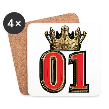 1 Number Crown - Coasters (set of 4) - white - Front