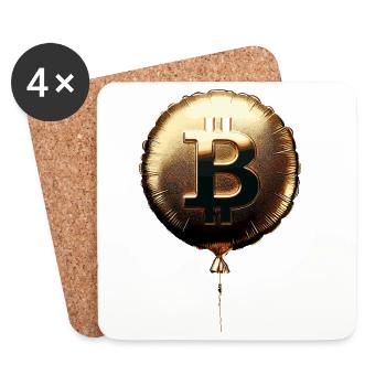 Bitcoin Gold Foil Ballon Party Rallye Cadeau - Dessous de verre (lot de 4) - blanc - Devant