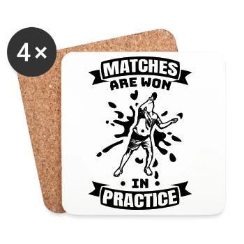Les matchs sont gagnés à l’entraînement - Dessous de verre (lot de 4) - blanc - Devant