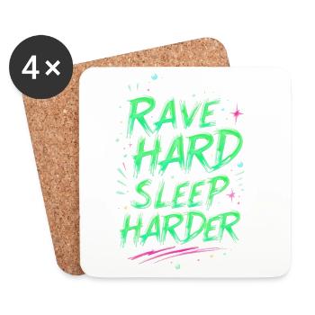 Motivierende Beleuchtung Rave Neon - Untersetzer (4er-Set) - Weiß - Vorne