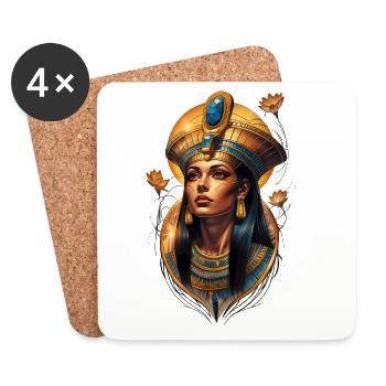 Die königliche Anmut einer majestätischen Ägypterin - Untersetzer (4er-Set) - Weiß - Vorne