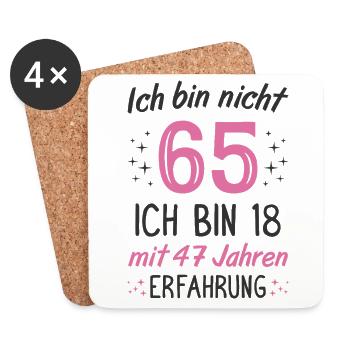 65. Geburtstag Lustig 65 Jahre Geburtstagsgeschenk - Untersetzer (4er-Set) - Weiß - Vorne
