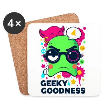 Geekige Güte - Untersetzer (4er-Set) - Weiß - Vorne