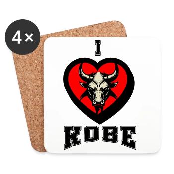 J’adore Kobe - Dessous de verre (lot de 4) - blanc - Devant