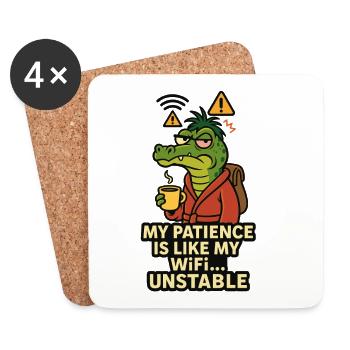 Patience like Wi-Fi Alligator - Coasters (set of 4) - white - Front