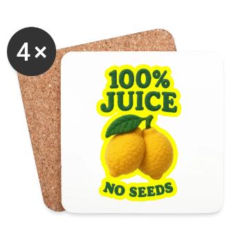100% Juice NO SEEDS - Coasters (set of 4) - white - Front
