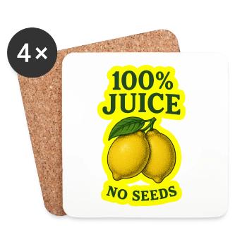 100 % Jus sans GRAINES - Dessous de verre (lot de 4) - blanc - Devant