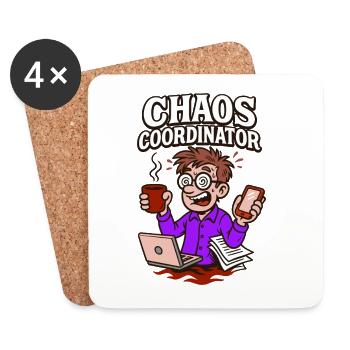 Chaos im Griff – irgendwie. - Untersetzer (4er-Set) - Weiß - Vorne