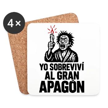 J’ai survécu à la grande panne d’électricité - Dessous de verre (lot de 4) - blanc - Devant