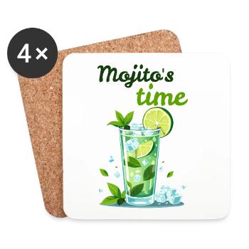 Cocktail mojito par Helfspawn - Dessous de verre (lot de 4) - blanc - Devant