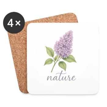 Lilas Nature Design - Motif Tendance Fleur - Dessous de verre (lot de 4) - blanc - Devant